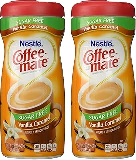 Coffee Mate Sugar Free - Vanilla Caramel Flavoured Coffee Whitener - Powder Creamer for Coffee, 289grams (Pack of 2)