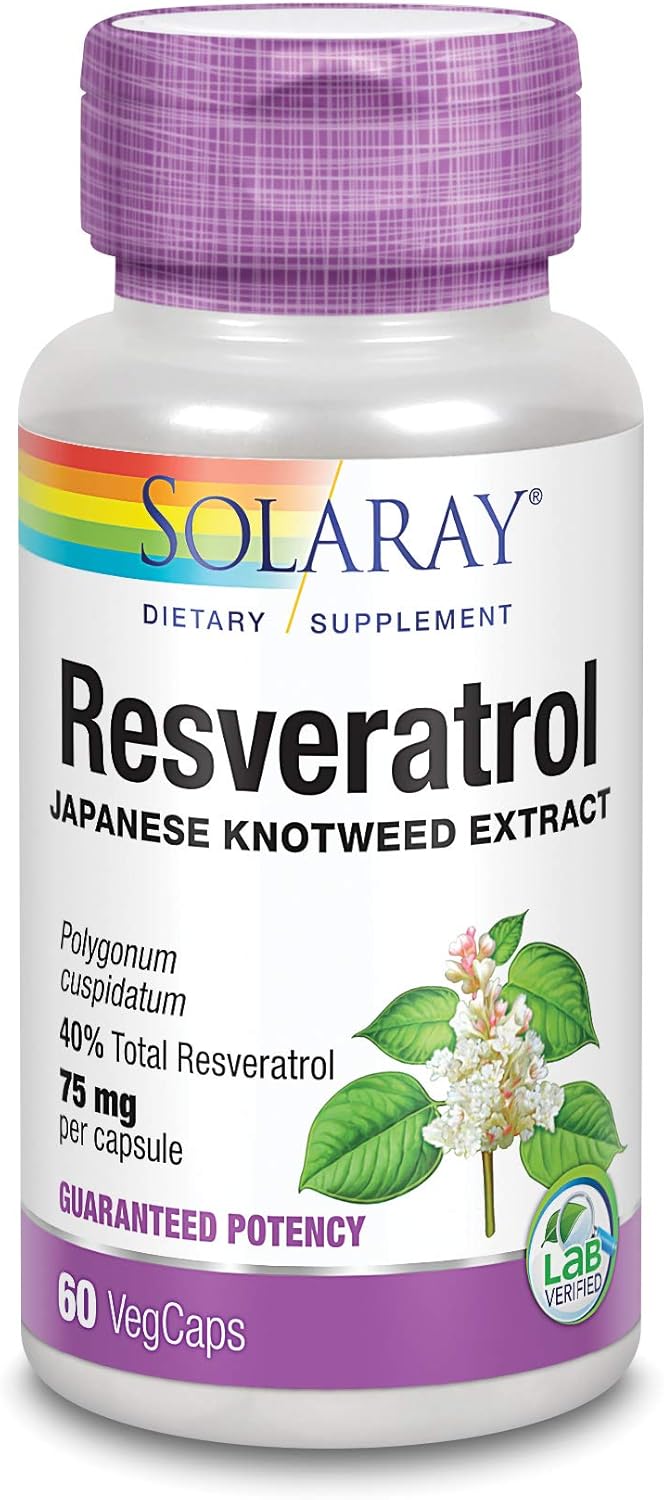 SOLARAY Resveratrol Triple Strength Capsule - Pack of 60-0