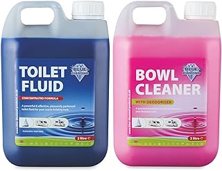 Blue Diamond Chemical Toilet Fluid Twin Pack 2L for Camping Caravan & Motorhomes