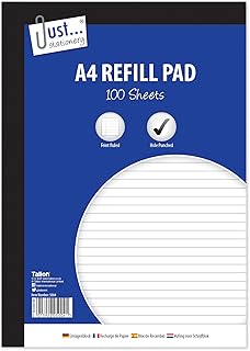 Just stationery 100 Sheet A4 Refill Pad, white