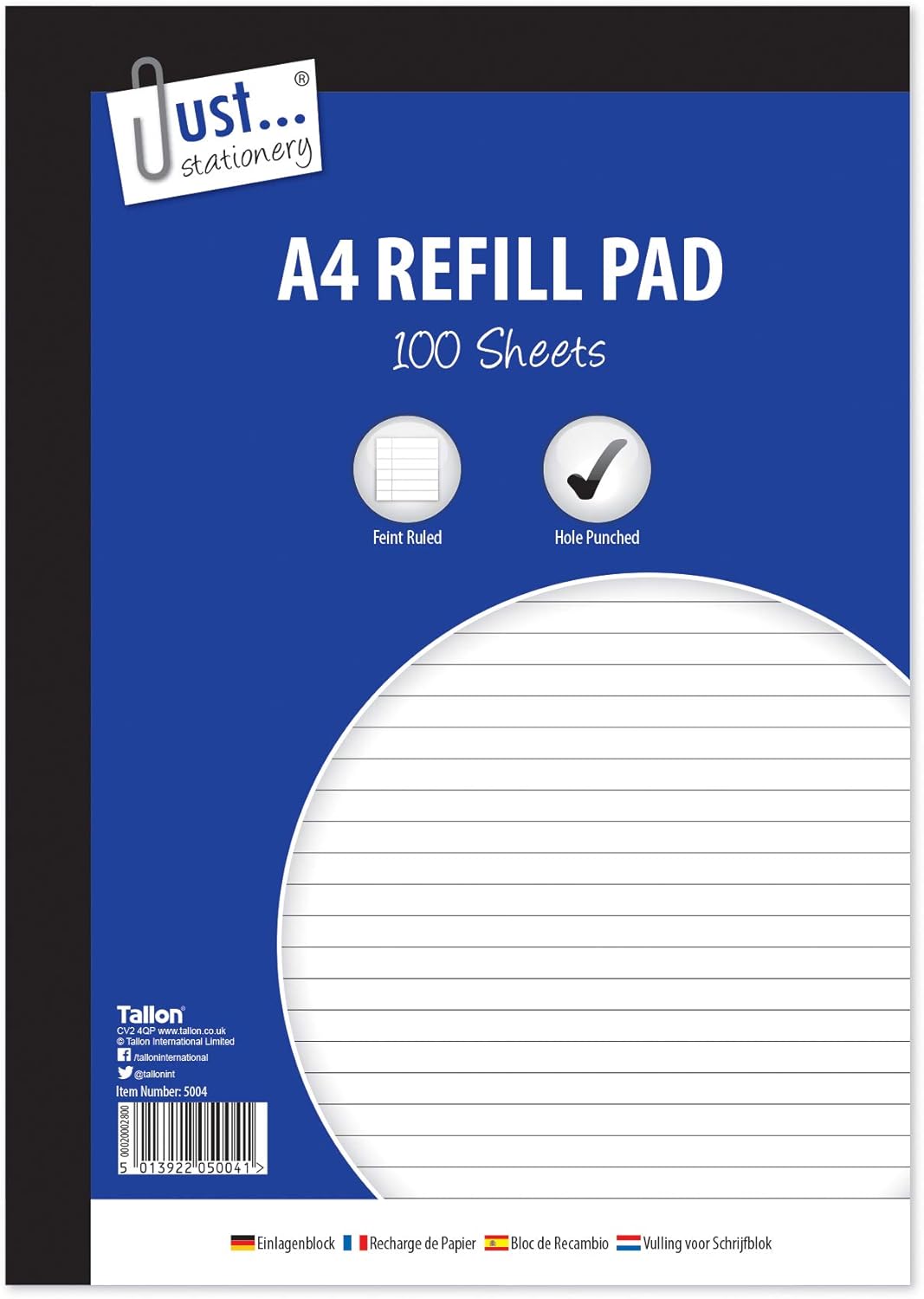 Just stationery 100 Sheet A4 Refill Pad, white-0