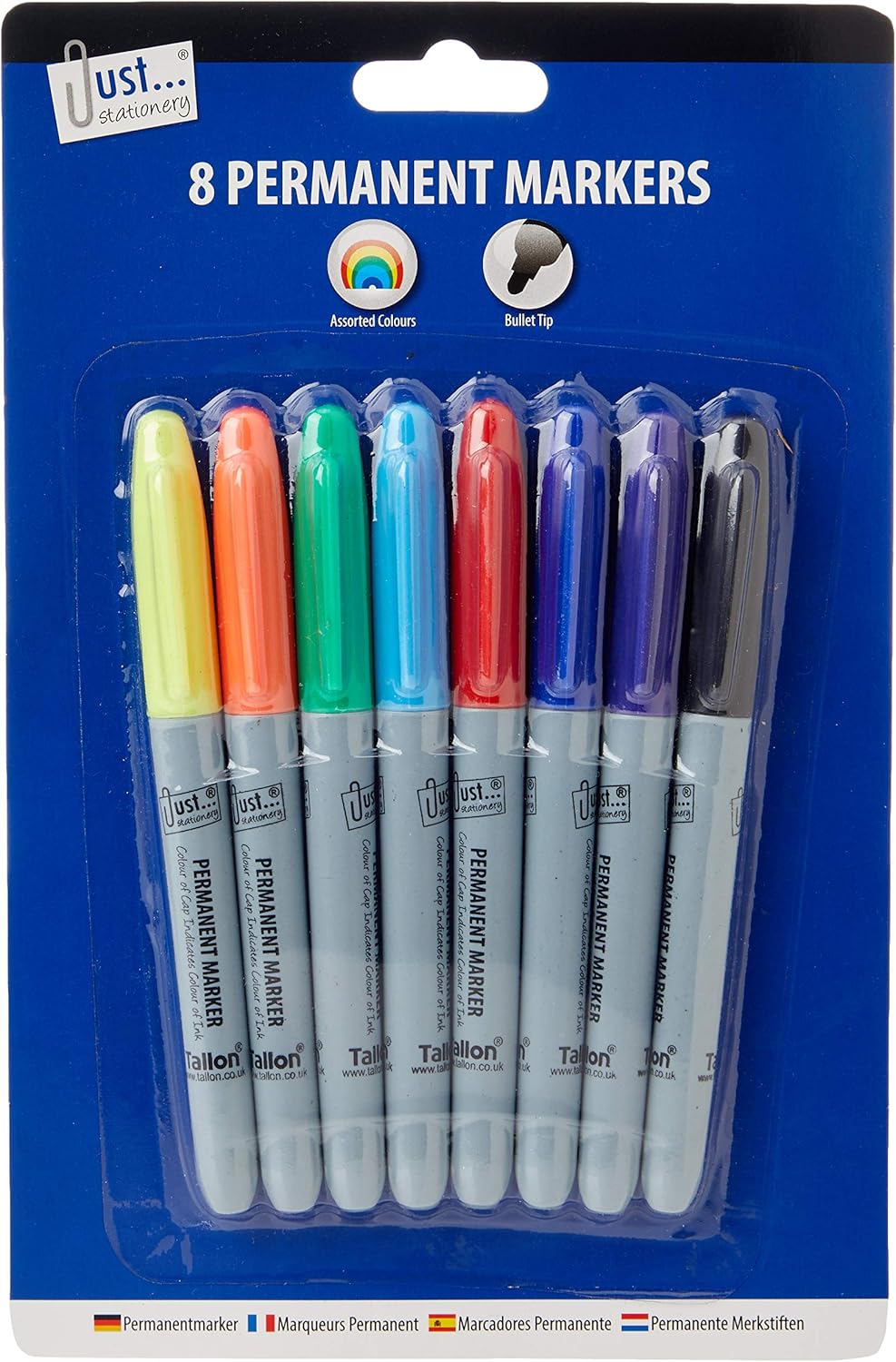 Pack Of 8 Coloured Permanent Markers-1