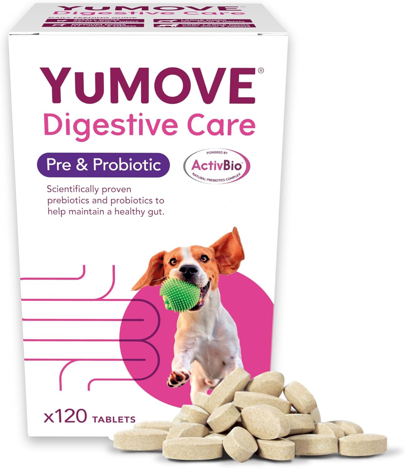 YuMOVE Digestive Care for All Dogs | Previously YuDIGEST | Probiotics for Dogs with Sensitive Digestion, All Ages and Breeds | 120 Tablets-0