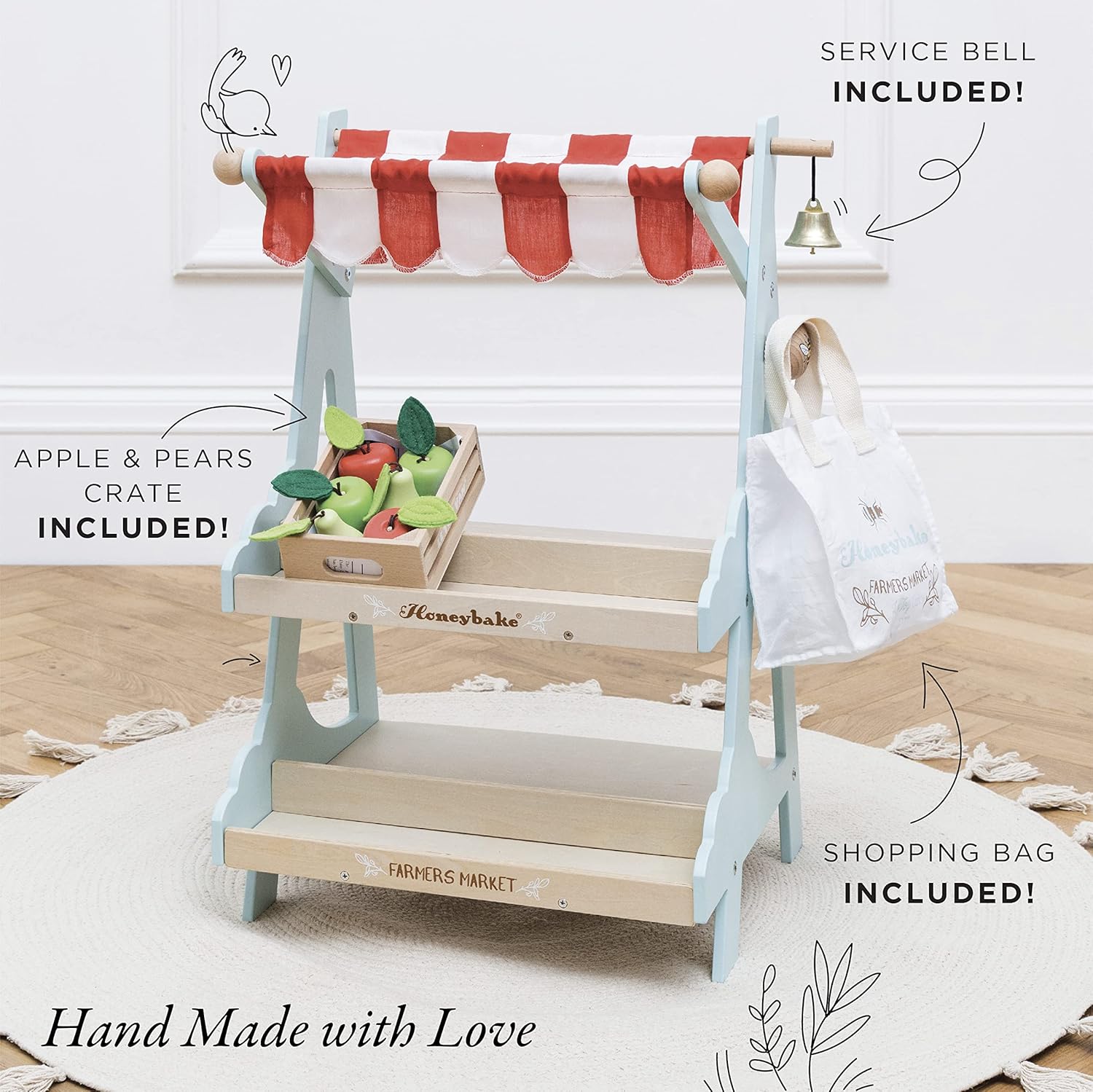 Le Toy Van - Wooden Honeybee Market Play Shop Set | Supermarket Pretend Play Food Shop , Small-1