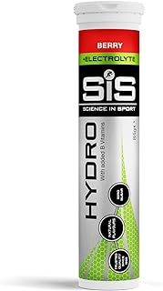 Science In Sport Hydro Hydration Tablets, Gluten-Free, Zero Sugar, Berry Flavour Plus Electrolytes, 20 Effervescent Tablets