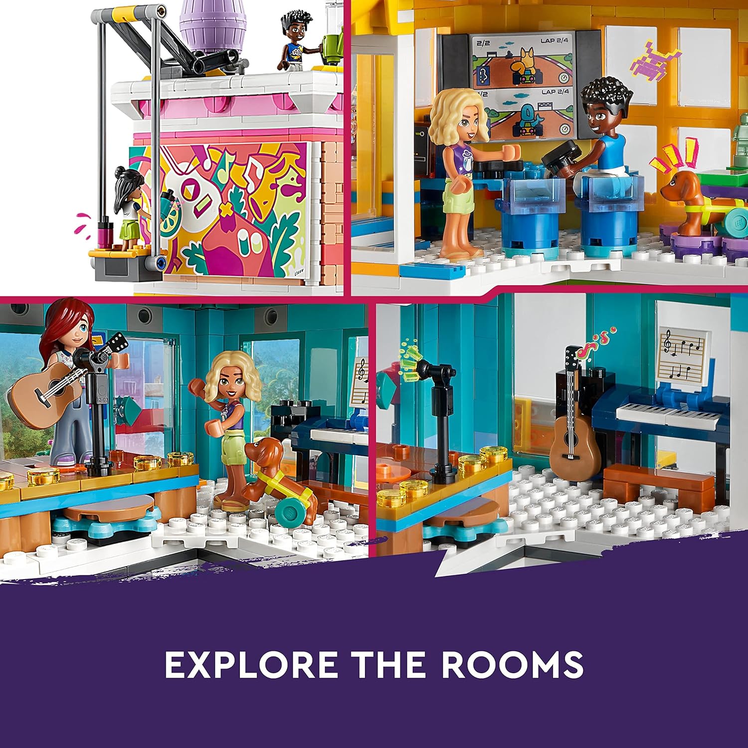 LEGO Friends Heartlake City Community Centre Modular Building Set, Toy Birthday Gift Idea for Kids, Girls, Boys with Art and Recording Studios, Gaming Room plus Pickle the Dog and More 41748-4