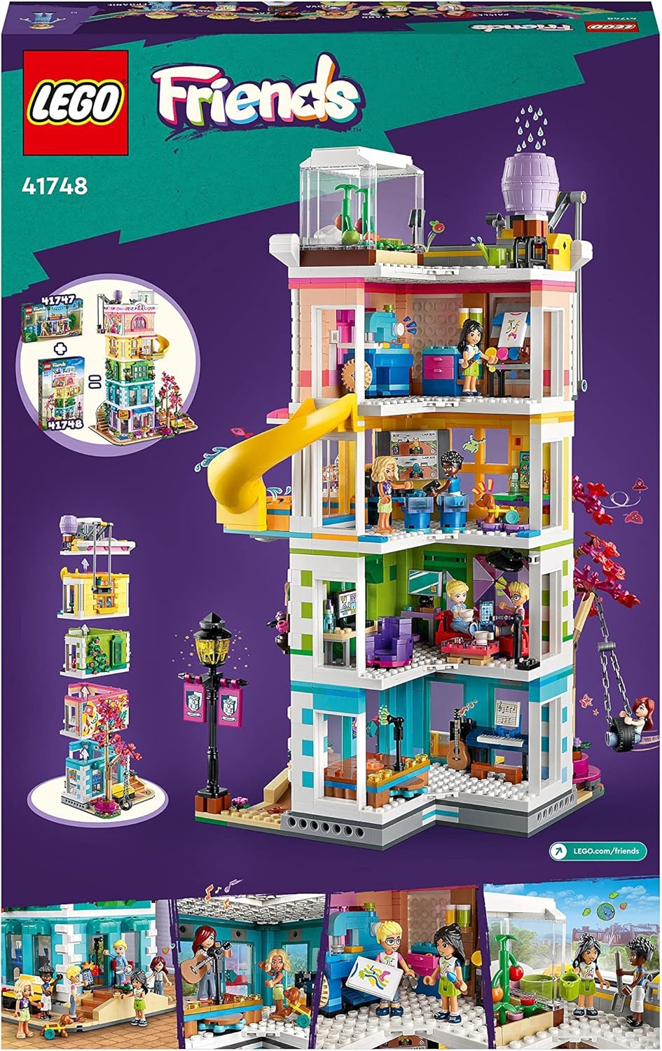 LEGO Friends Heartlake City Community Centre Modular Building Set, Toy Birthday Gift Idea for Kids, Girls, Boys with Art and Recording Studios, Gaming Room plus Pickle the Dog and More 41748-9