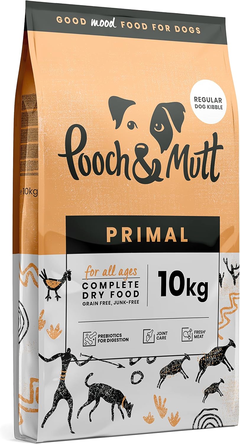 Pooch & Mutt - Primal High Protein Grain Free Dry Dog Food (Regular Sized Kibble), Lamb And Ostrich Flavour, 10kg-0