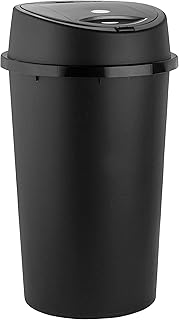 KetoPlastics 45 Liter 45 Litre 45L TOUCH BIN Colour Bin for Home Garden Office School Kitchen Bathroom Top Bin Portable Pedal Bin Removable Lid (BLACK)