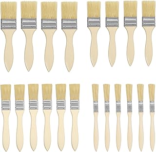 Kurtzy Chip Paint Brushes (20 Pack) - 5.08, 3.81, 2.54 and 1.27cm (2, 1.5, 1 and 0.5 inch) Sizes - Professional Wooden Handle Paintbrush Set for Paint, Stains, Varnishes, Glues and Home DIY