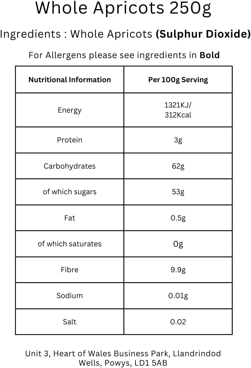 Minton and Donello - Sun-Dried Apricots, Unsulphured, Sweet and Tangy, Healthy Snack, 250g-1