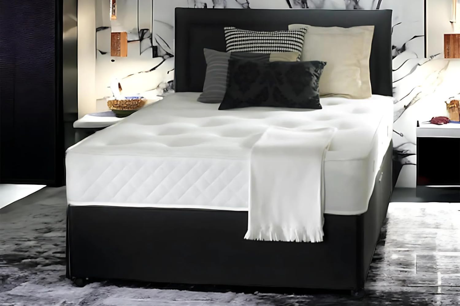 Reliance Ortho Divan bed doubel 4ft 6 with mattress and headboard and 2 drawers - Double (4'6)-0