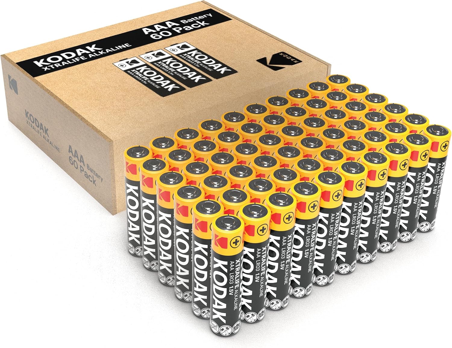 Kodak | AAA Batteries | Triple A | Disposable Household | Alkaline 1.5V | 60 Pack-0