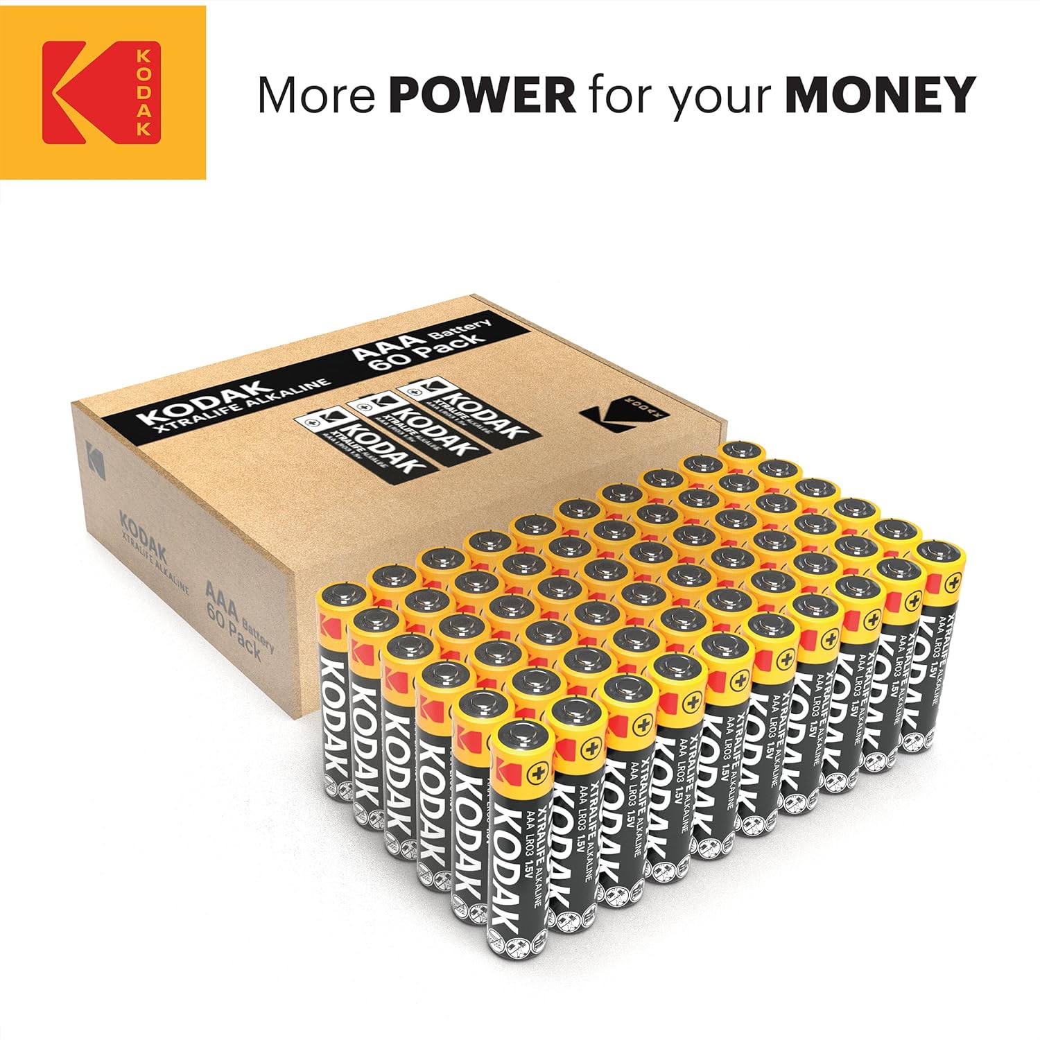 Kodak | AAA Batteries | Triple A | Disposable Household | Alkaline 1.5V | 60 Pack-6