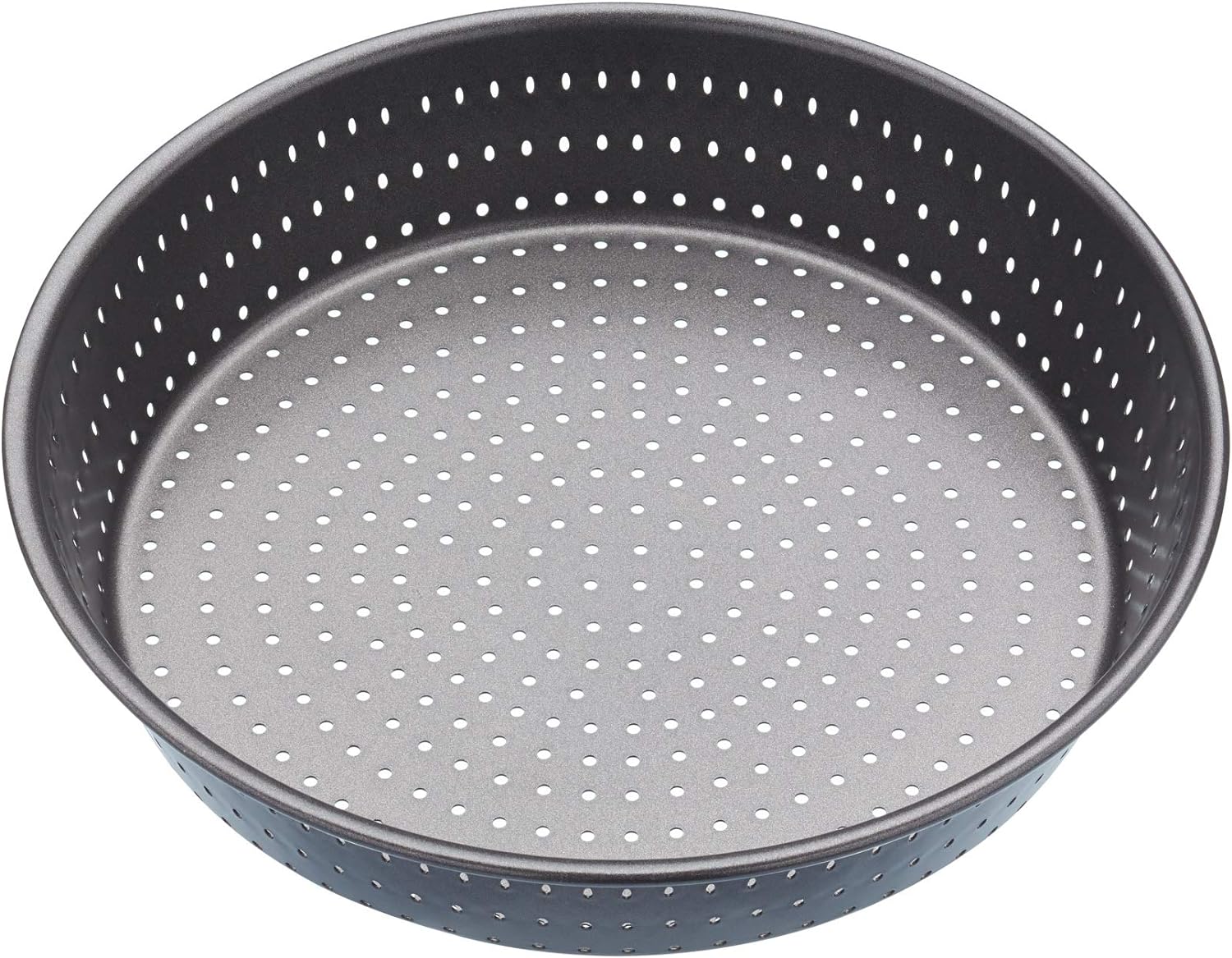 MasterClass KCMCCB15 Crusty Bake 23 cm Deep Perforated Pie Dish with PFOA Non Stick, Robust 1 mm Carbon Steel, 9 Inch Round Tin, Grey-0