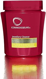 Connoisseurs Jewellery Cleaning Bath | Cleaning Solution for Gold, Silver, Diamonds & Precious Stones | Jewellery Cleaner with Dip Tray & Brush 250ml