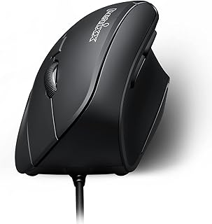 Perixx PERIMICE-515II Wired Ergonomic Vertical Mouse - 1000/1600 DPI - Right Handed Natural Ergonomic Vertical Design