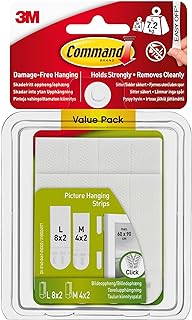 Command Picture Hanging Strips - Removable Hanging Strips for Large Picture Frames - Value Pack - 4 Pairs of Medium (8 Strips), 8 Pairs of Large (16 Strips) - Damage Free Hanging