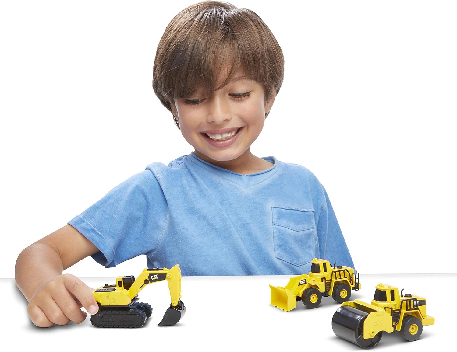 CatToysOfficial | Construction Die Cast Metal 3 pack vehicles | Steam Roller/Excavator/Wheel Loader Toys & Gifts For Ages 3+-4