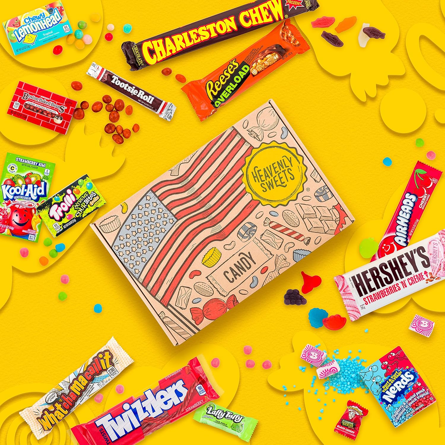 Heavenly Sweets | American Sweets Gift Box | USA Candy Sweet Box | Sweet Hamper Chocolate | Mixed Gift Hamper Children Adults Birthday Thanksgiving Halloween Christmas Stocking Filler Selection-2