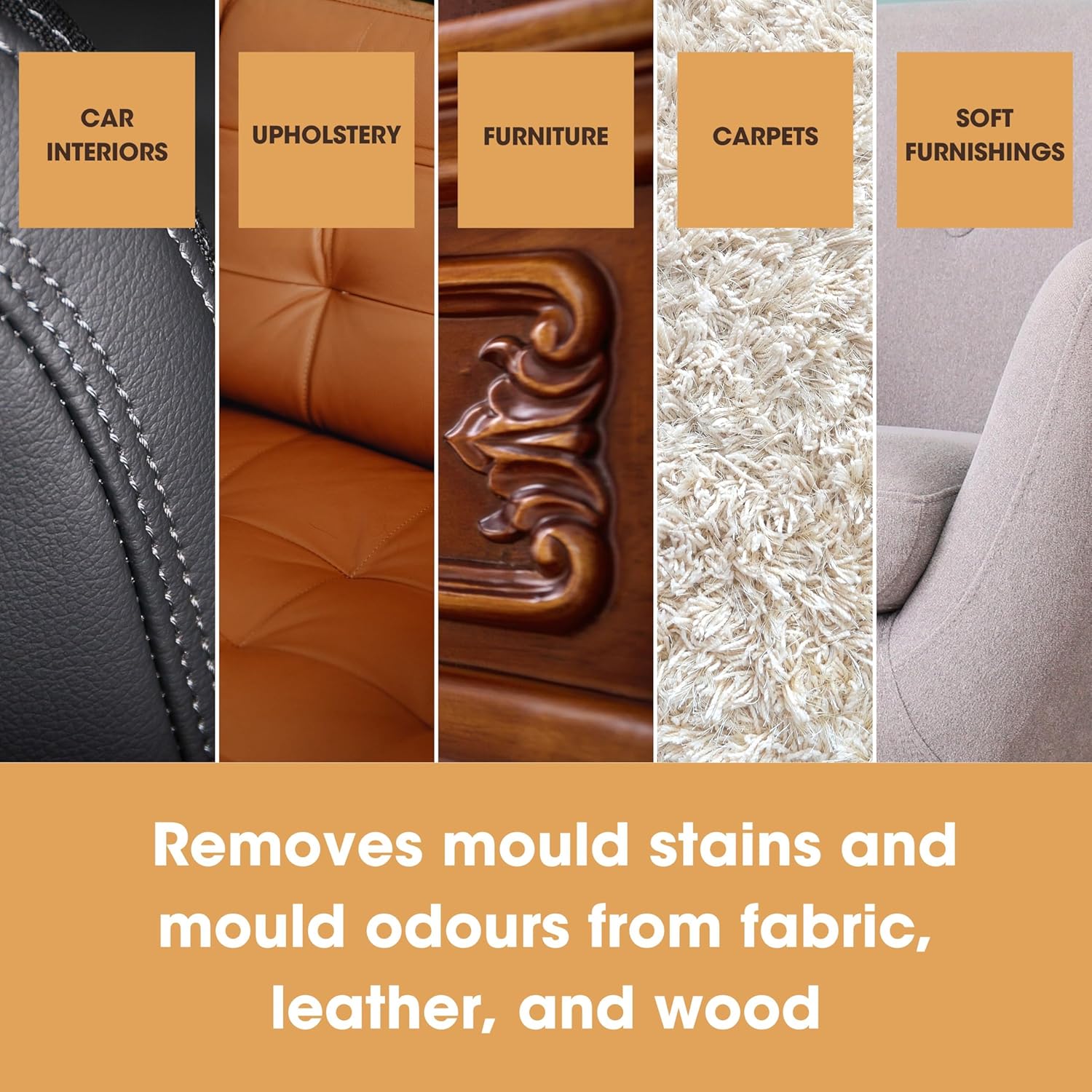 Furniture Clinic Mould Remover Spray - Kills Mould & Spores On Contact and Prevents Regrowth – Removes Stubborn Mould Stains On Leather, Fabric & Wood – Safe To Use – 500ml-4