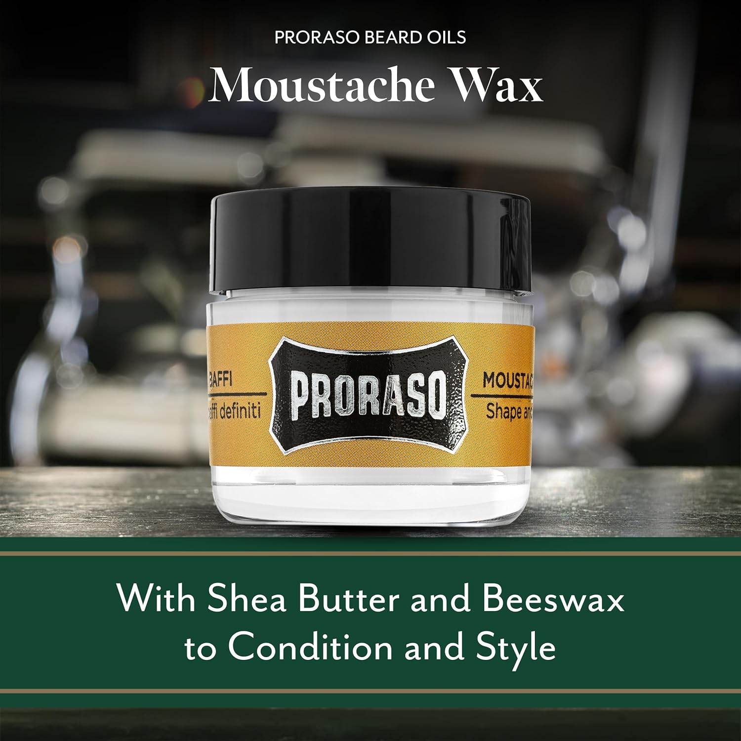 Proraso Moustache Wax, Wood and Spice, 15ml, Soft Moustache Wax with Shea Butter and Beeswax to Condition and Style, Made in Italy-2