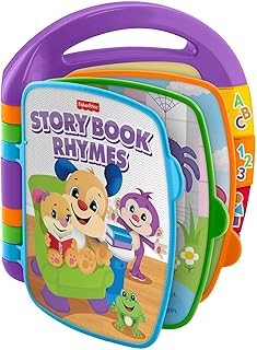 Fisher-Price Storybook Rhymes Learning Toy with Lights and Music for Babies and Toddlers, Laugh & Learn UK English Version, CDH26