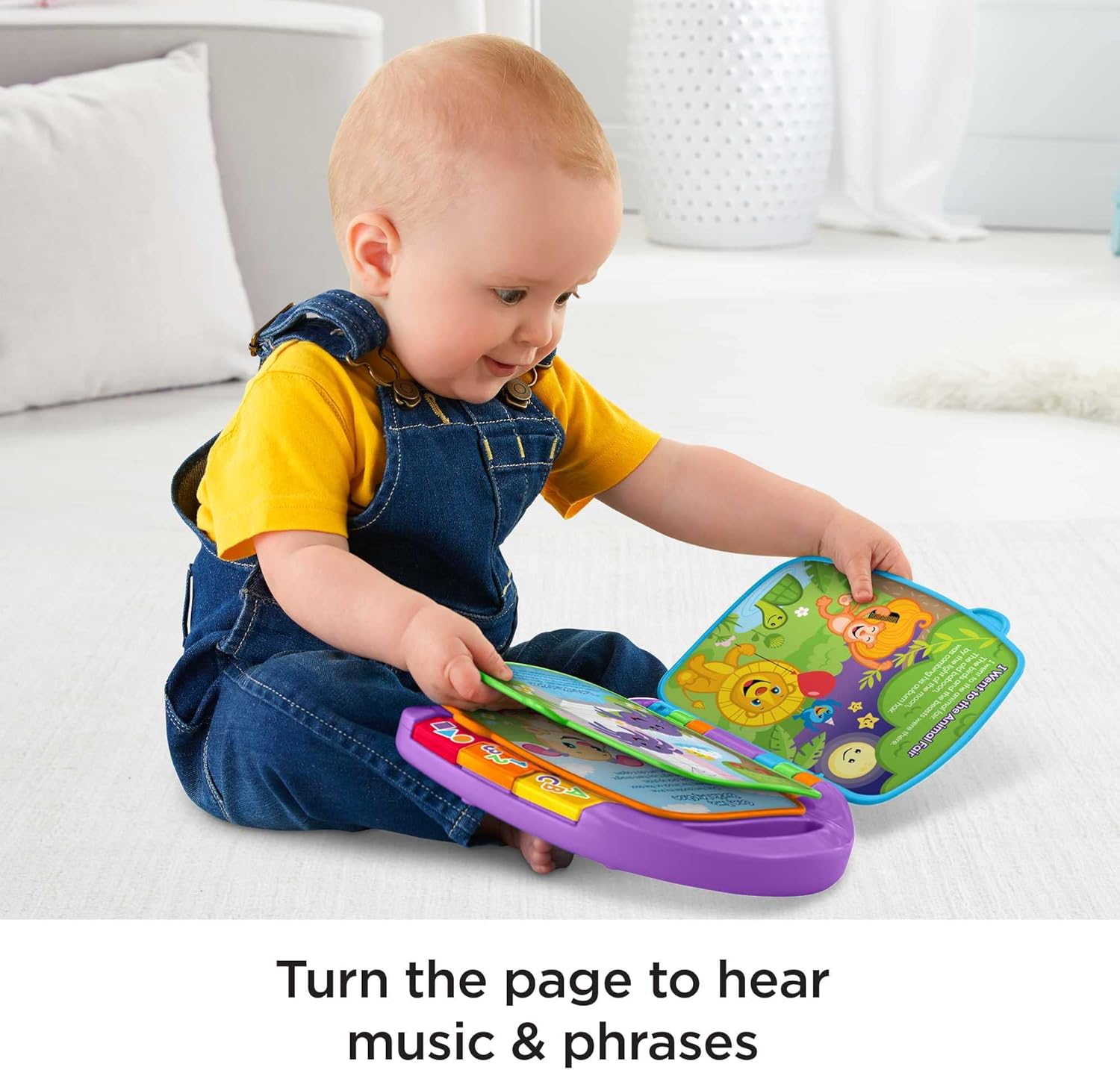 Fisher-Price Storybook Rhymes Learning Toy with Lights and Music for Babies and Toddlers, Laugh & Learn UK English Version, CDH26-2