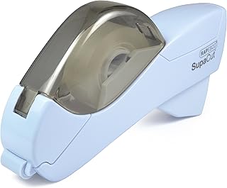 Rapesco 1442 SupaCut Tape Dispenser with 2 Tape Rolls, Powder Blue