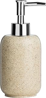 Premier Housewares Refillable Cream Dispenser Lotion Dispenser Natural Stone Effect Cream Bathroom Accessories Soap And Lotion Dispenser,Height 17 cm x Width 7 cm x Depth 7 cm