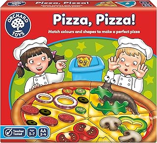 Orchard Toys Pizza, Pizza! Game, Educational Board Game for Preschoolers and Children Age 3-7, Shape and Colour Game, Educational Game Toy