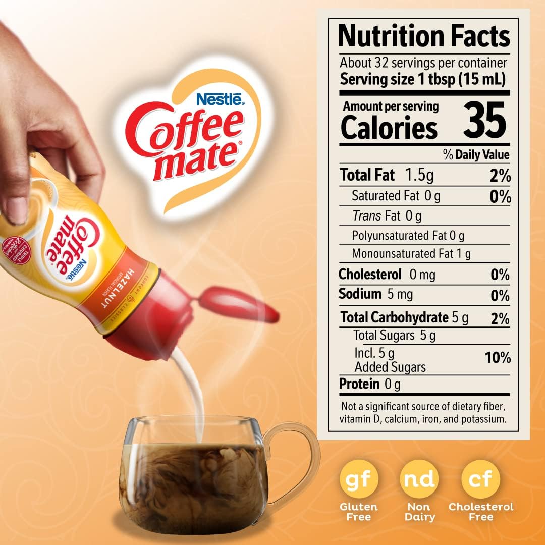 Coffee Mate Nestle Hazelnut Liquid Coffee Creamer, 1.3 pounds-5