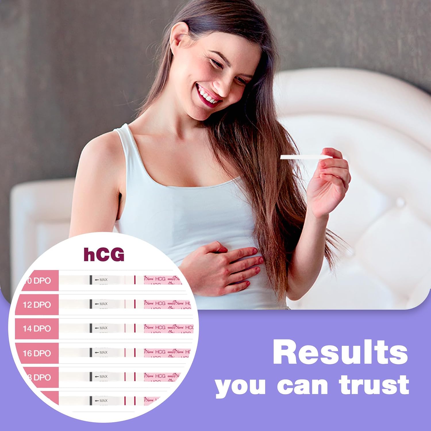 Easy@Home 25 Pregnancy Test Strips for Early Detection 10 MIU/ml 25 HCG-2