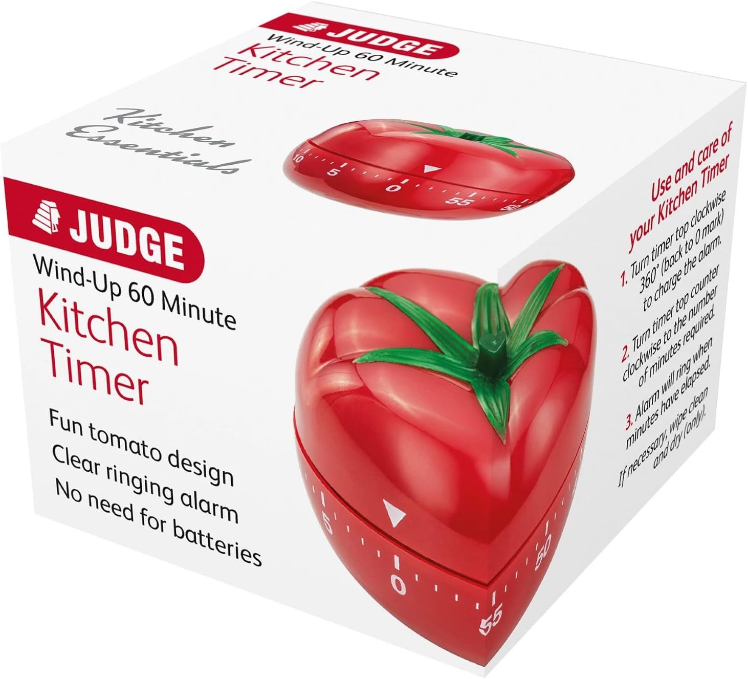 Judge Tomato Kitchen Timer TC336 60 Minute Wind Up Cooking Timer - 1 Year Guarantee-2