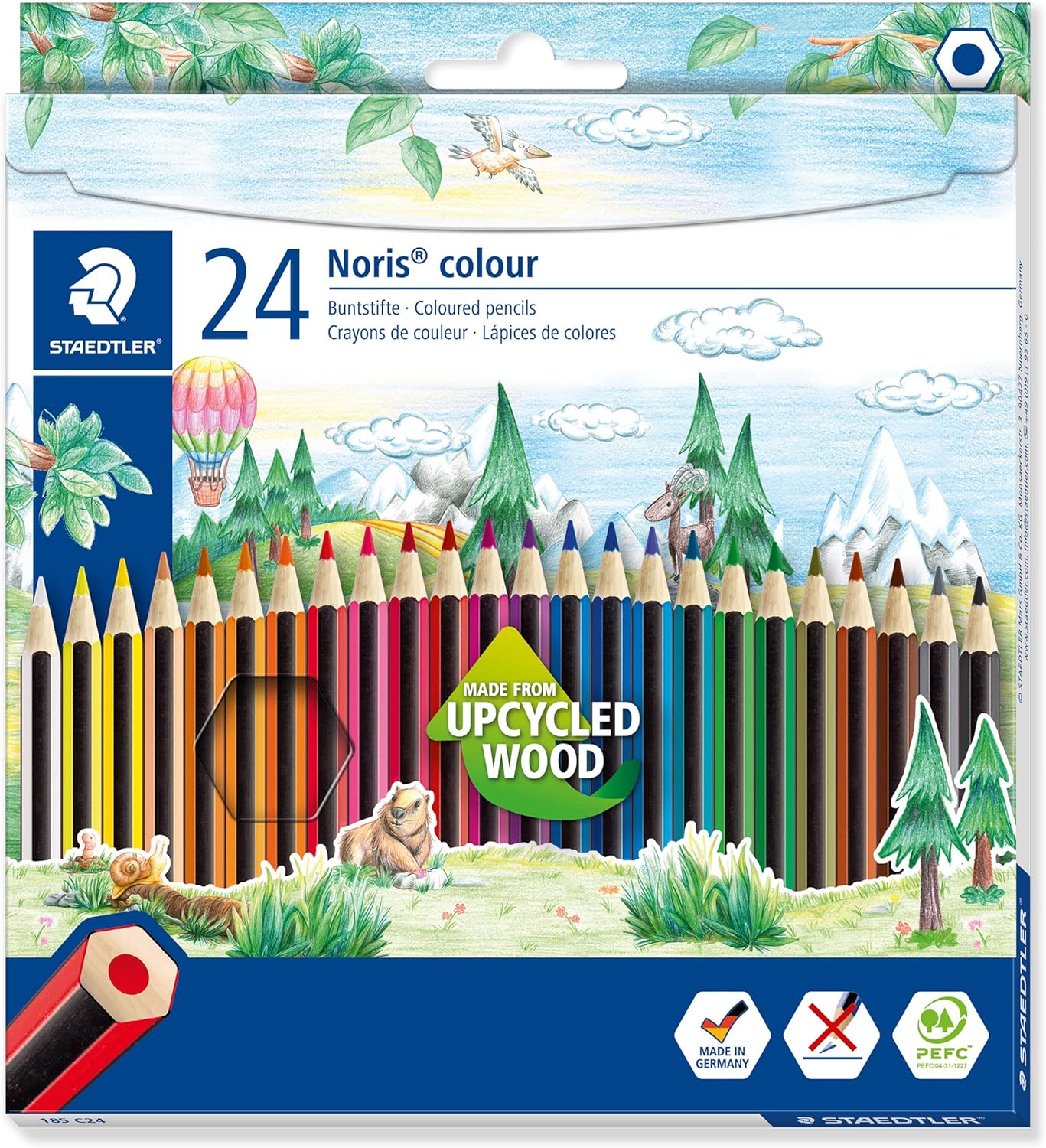 STAEDTLER 185 C24 Noris Colour Colouring Pencils - 24 Assorted Colours (Pack of 24 Pencils)-0