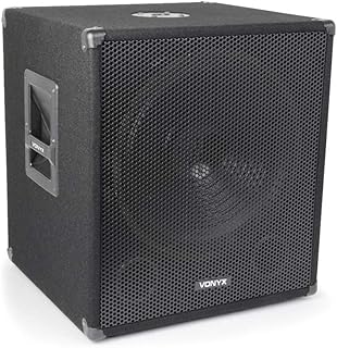 VONYX SWA15 15" Active DJ Subwoofer, 300W DJ Powered Subwoofer, High-Performance DJ Powered Subwoofer Speakers for Professional Sound Systems, Portable DJ Powered Subwoofer Speakers