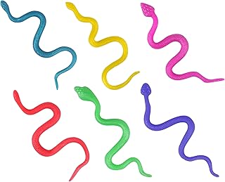 HENBRANDT 12 x STRETCHY SNAKES Party Bag Stocking Filler Wild Jungle Animal Goody Loot Toy