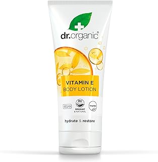 DR ORGANIC Vitamin E Lotion, Moisturising, All Skin Types, Mens, Womens, Natural, Vegan, Cruelty-Free, Paraben & SLS-Free, Recycled & Recyclable, Organic, 200ml, Packaging may vary