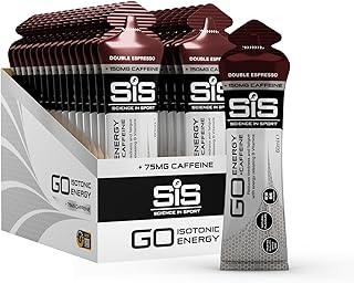 Science In Sport GO Isotonic Energy Gels, Running Gels with 22 g Carbohydrates, Low Sugar, Double Espresso Flavour, 60ml (30 Packs)