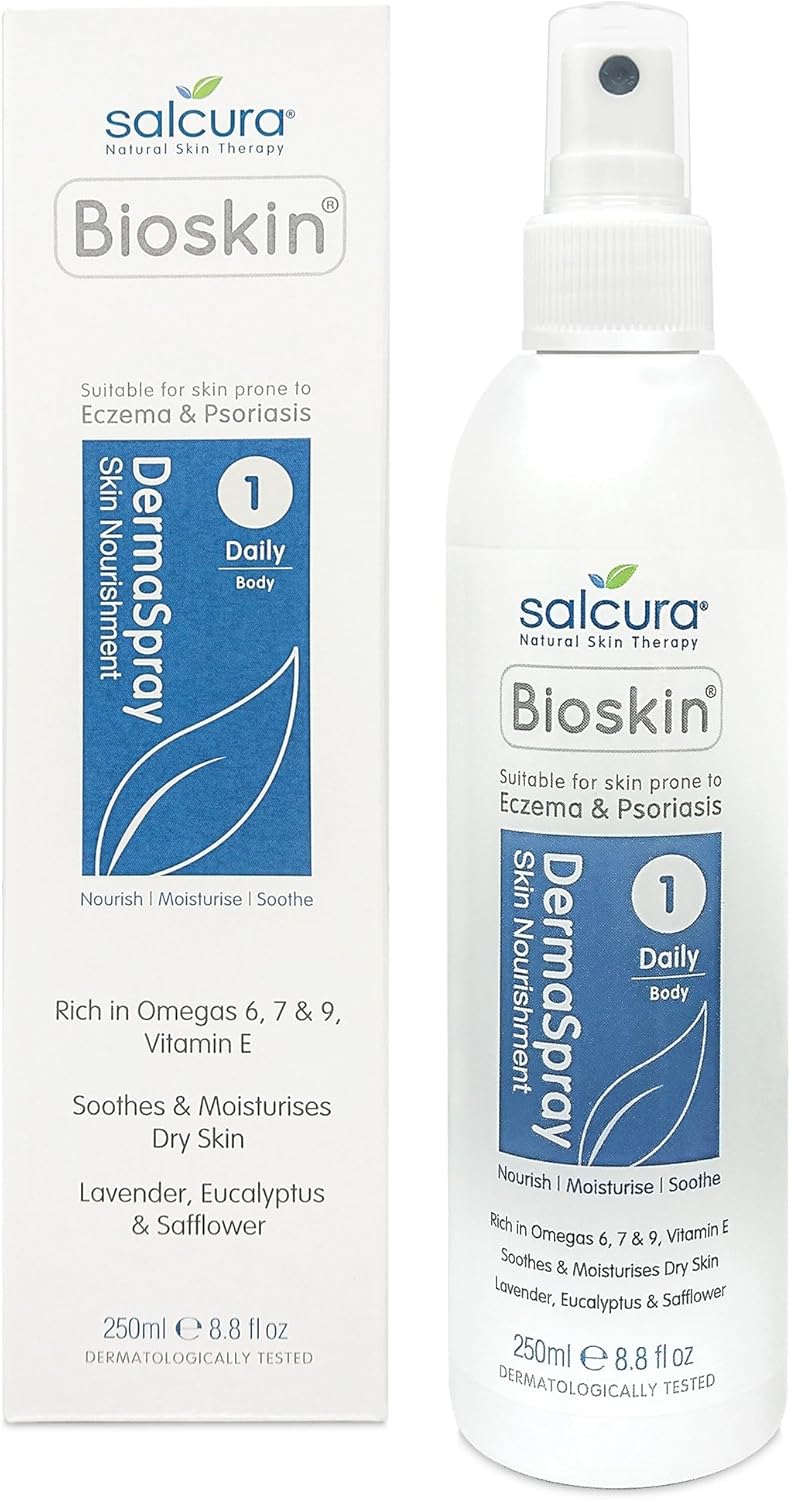 Salcura Natural Skin Therapy, Bioskin Dermaspray Intensive, Perfect For Dry & Itchy Skin, easy To Use Spray, Suitable For Anyone Prone To Eczema, Psoriasis, Dermatitis & Any Other Skin Allergy 250ml-0