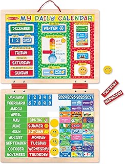 Melissa & Doug My First Wooden Daily Wooden Magnetic Calendar for Kids | Wooden Toys | Developmental Calendar Board | Educational Toy | 3+ | Gift for Boy or Girl