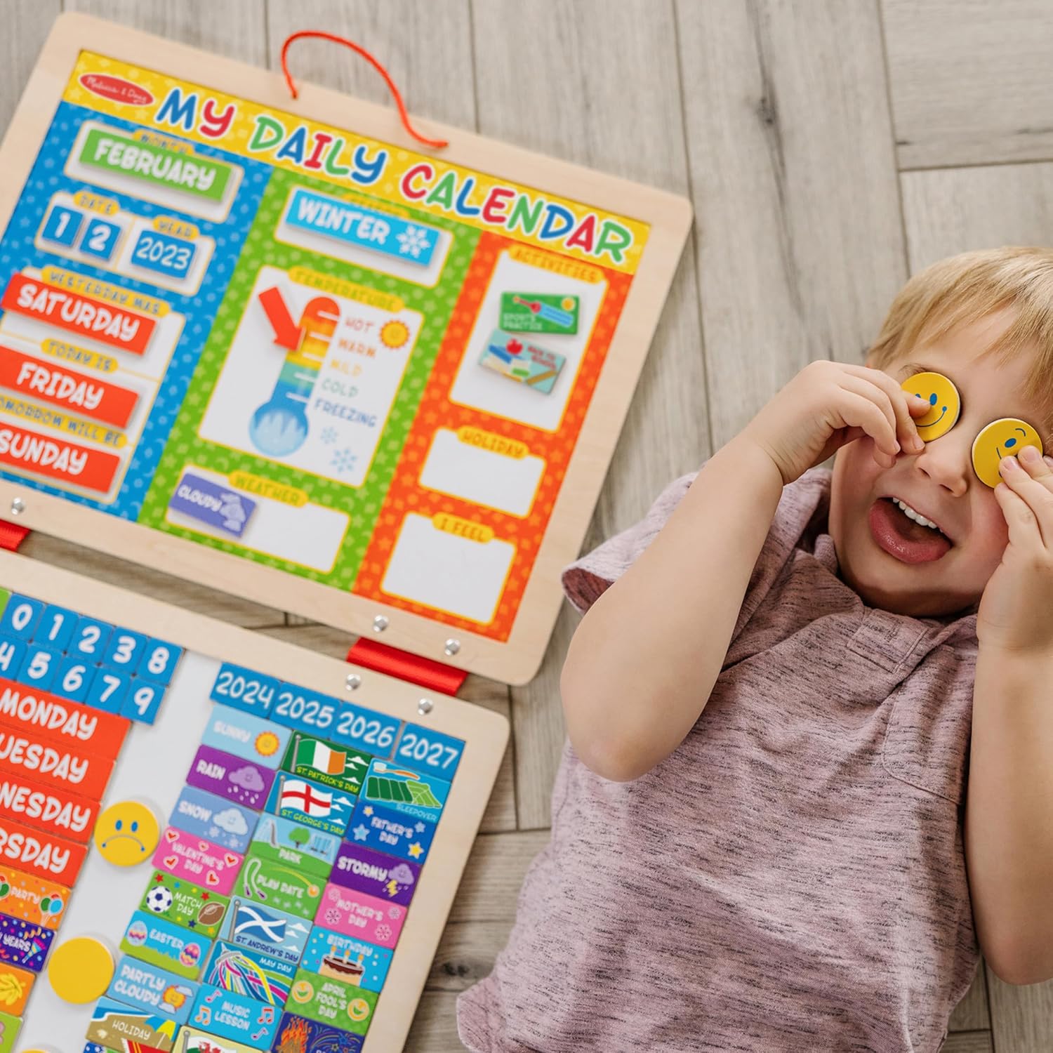 Melissa & Doug My First Wooden Daily Wooden Magnetic Calendar for Kids | Wooden Toys | Developmental Calendar Board | Educational Toy | 3+ | Gift for Boy or Girl-2