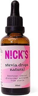 NICKS Stevia Drops (50ml) Natural Sugar Free Zero Calorie Liquid Keto Sweetener Gluten Free Low Carb Sugar Substitute Alternative (50 ml (Pack of 1), Natural)