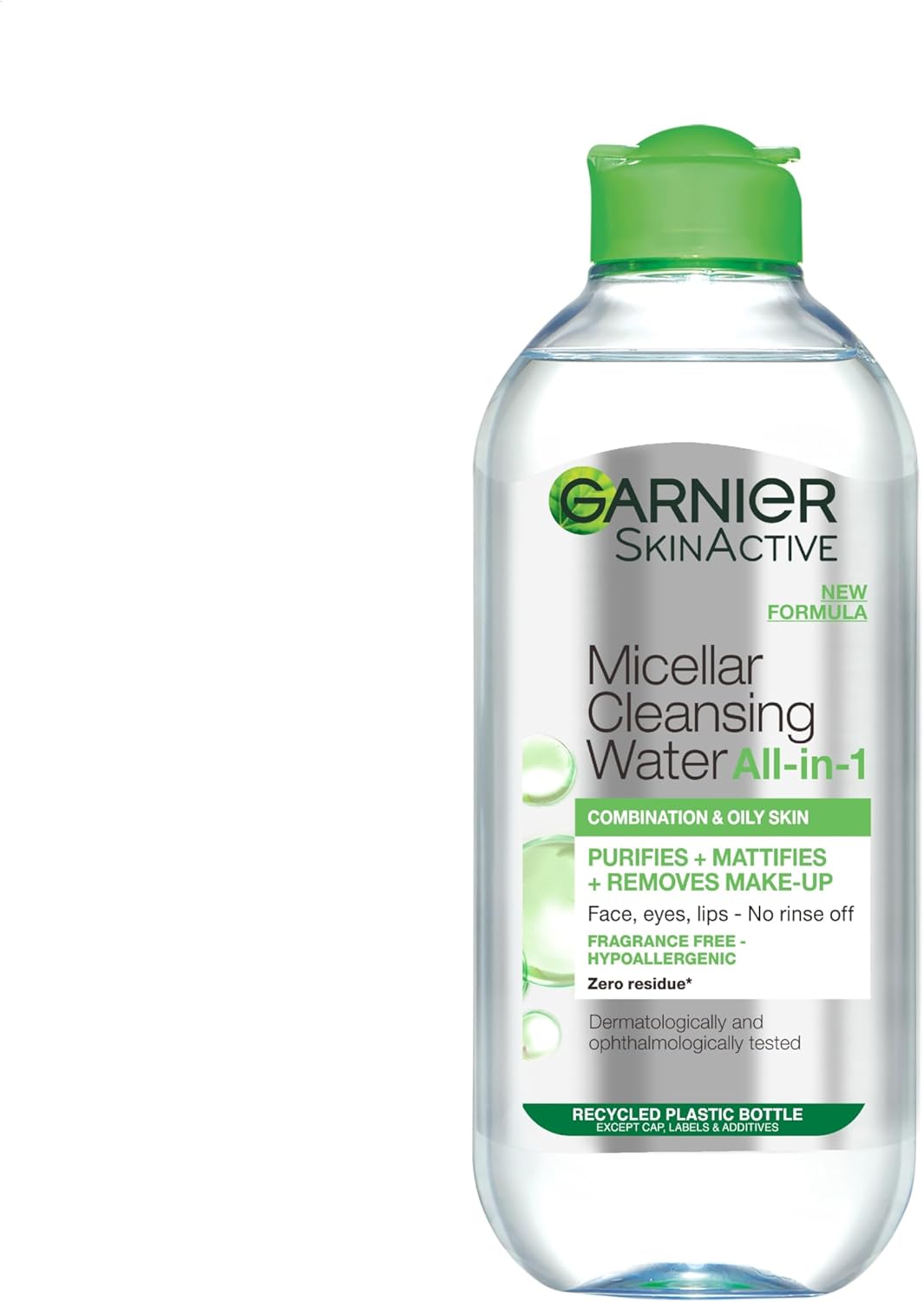 Garnier Micellar Cleansing Water For Combination Skin, Gentle Face Cleanser and Makeup Remover, Fragrance Free, Recognised By The British Skin Foundation, Use With Reusable Micellar Eco Pads, 400 ml-0