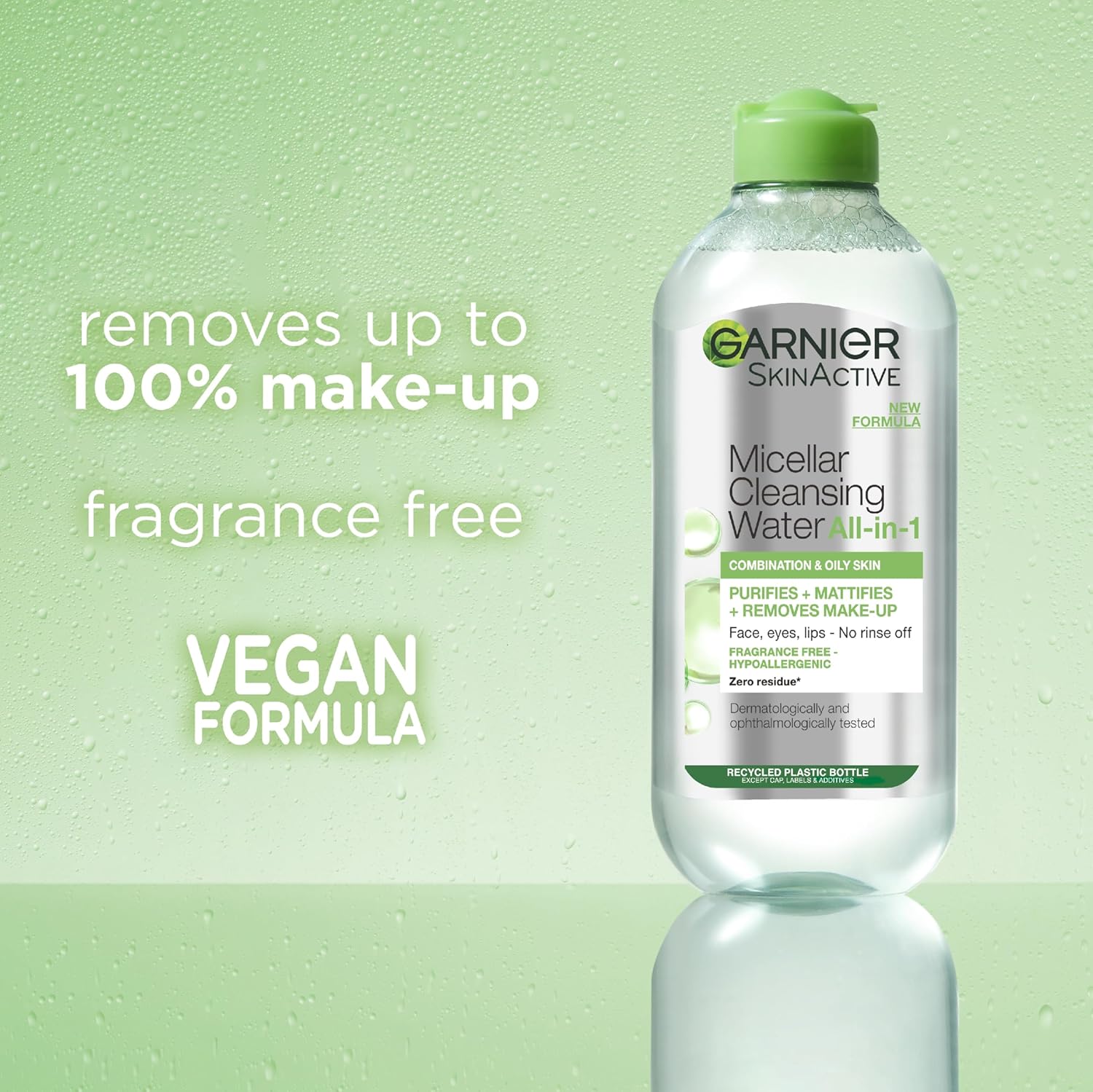 Garnier Micellar Cleansing Water For Combination Skin, Gentle Face Cleanser and Makeup Remover, Fragrance Free, Recognised By The British Skin Foundation, Use With Reusable Micellar Eco Pads, 400 ml-2