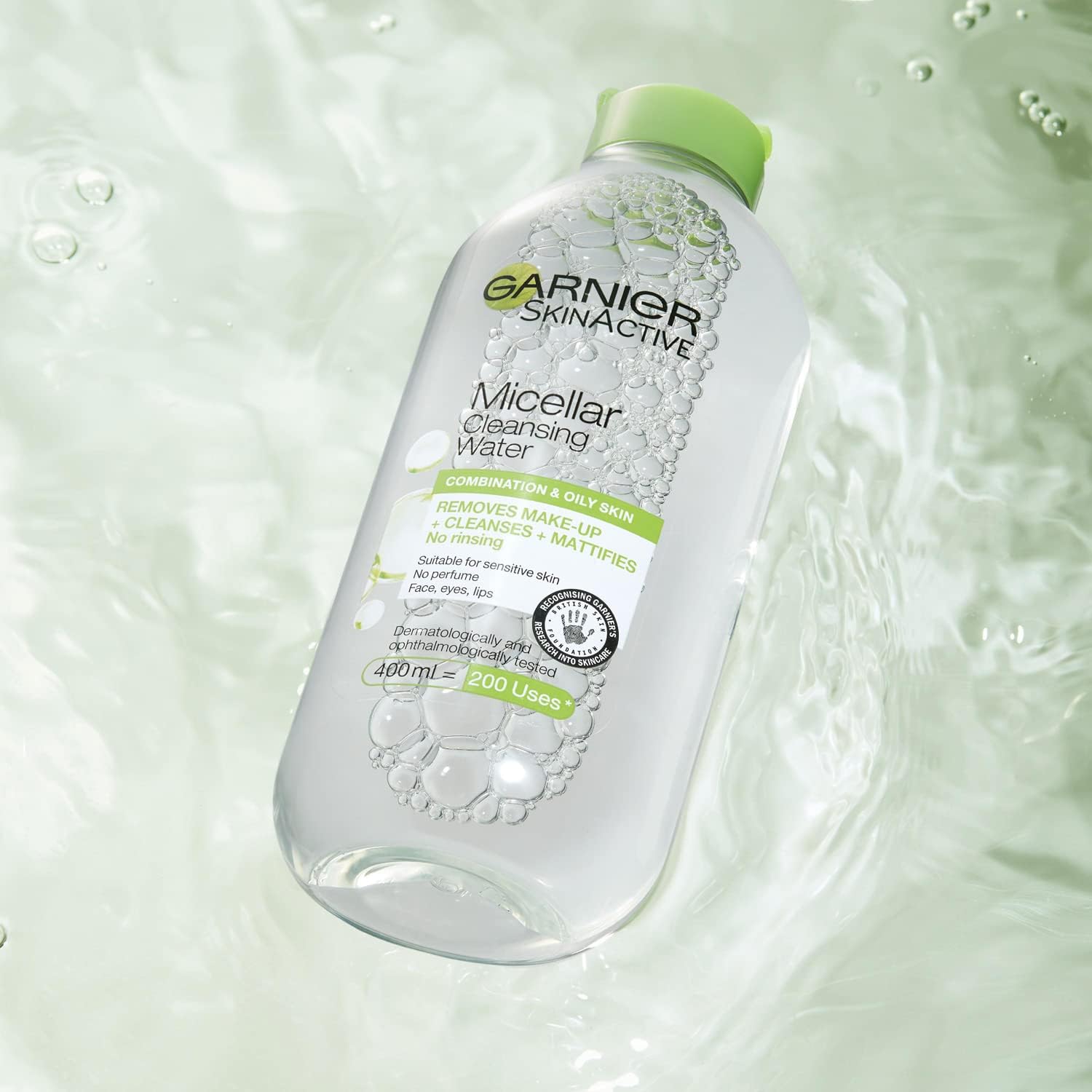 Garnier Micellar Cleansing Water For Combination Skin, Gentle Face Cleanser and Makeup Remover, Fragrance Free, Recognised By The British Skin Foundation, Use With Reusable Micellar Eco Pads, 400 ml-3