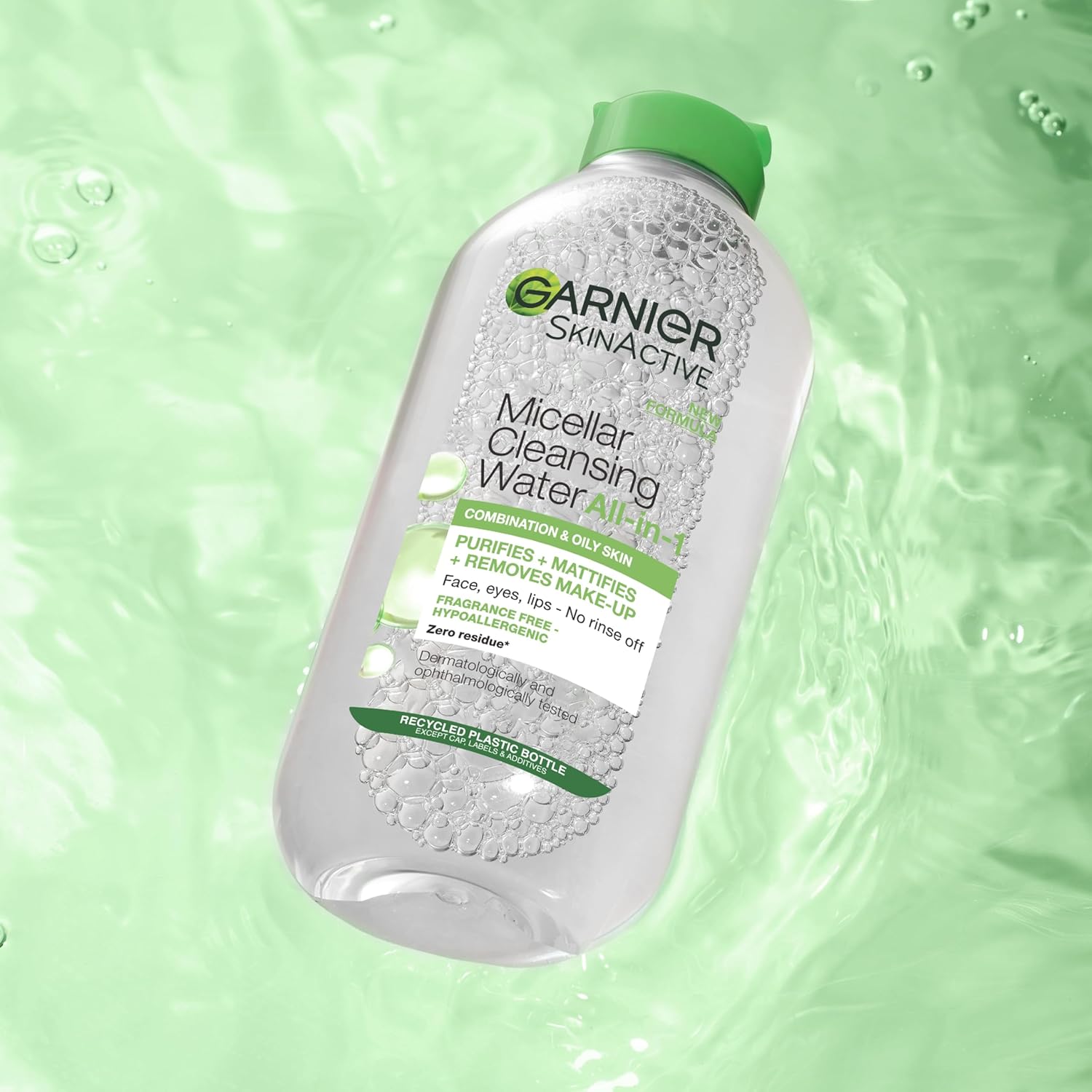 Garnier Micellar Cleansing Water For Combination Skin, Gentle Face Cleanser and Makeup Remover, Fragrance Free, Recognised By The British Skin Foundation, Use With Reusable Micellar Eco Pads, 400 ml-4