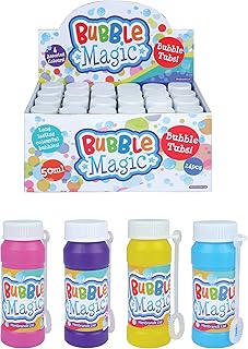 Henbrandt 24x Children’s Bubble Tubs with Wands 50ml Bubble Magic Party Bubbles Kids Toys Summer Fun Outdoor Game Party Favour Loot Bag Fillers Summer Games for Girls and Boys