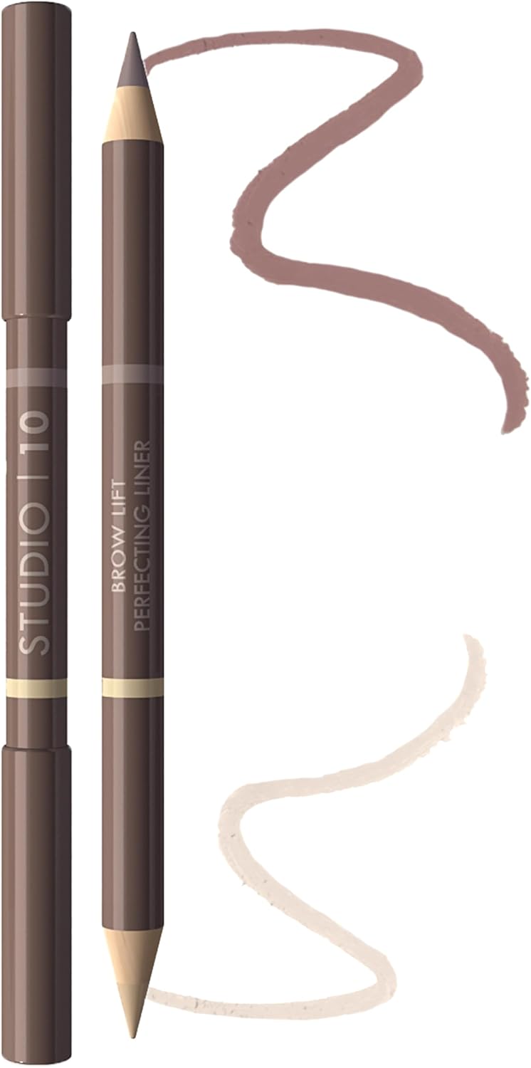 Studio 10 Brow Lift Perfecting Eyebrow Pencil - Enriched with Vitamin E - Achieve Ultra-Natural Looking Eyebrows with Ease - Brow Pencil and Eyebrow Highlighter for Mature Women-0