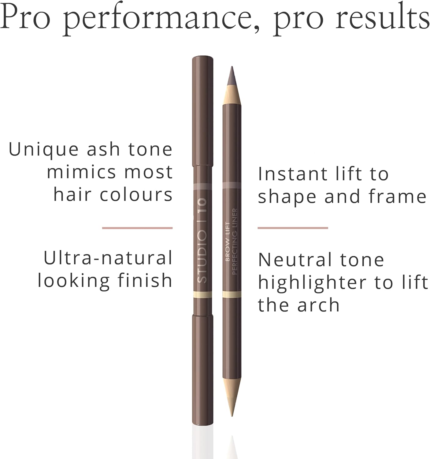 Studio 10 Brow Lift Perfecting Eyebrow Pencil - Enriched with Vitamin E - Achieve Ultra-Natural Looking Eyebrows with Ease - Brow Pencil and Eyebrow Highlighter for Mature Women-2